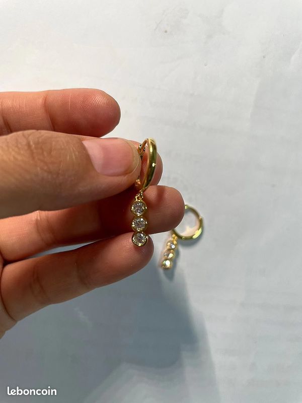 Boucles d'oreilles en or 18K Moissanite (image 2)