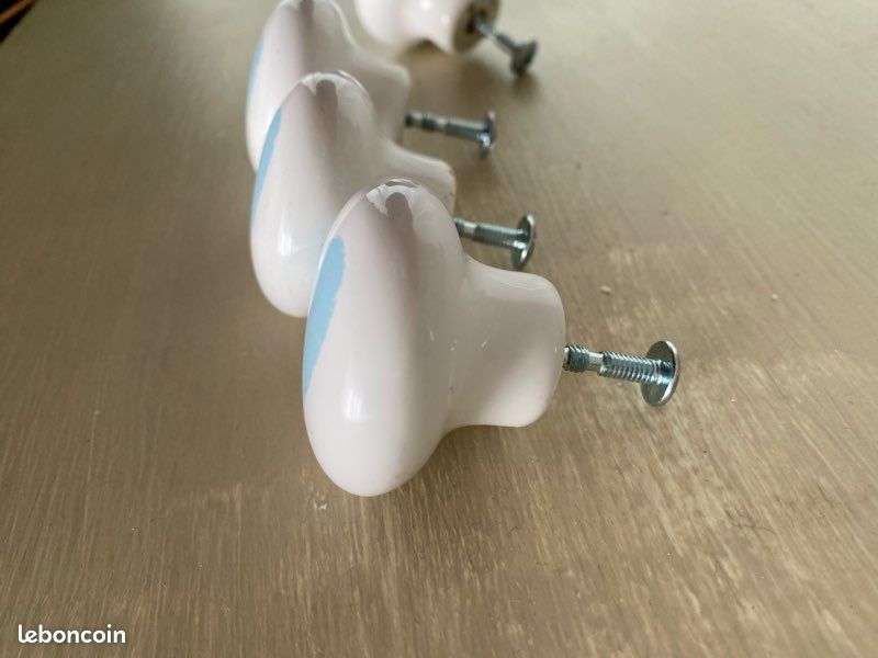 4 Boutons poignées en porcelaine (image 2)