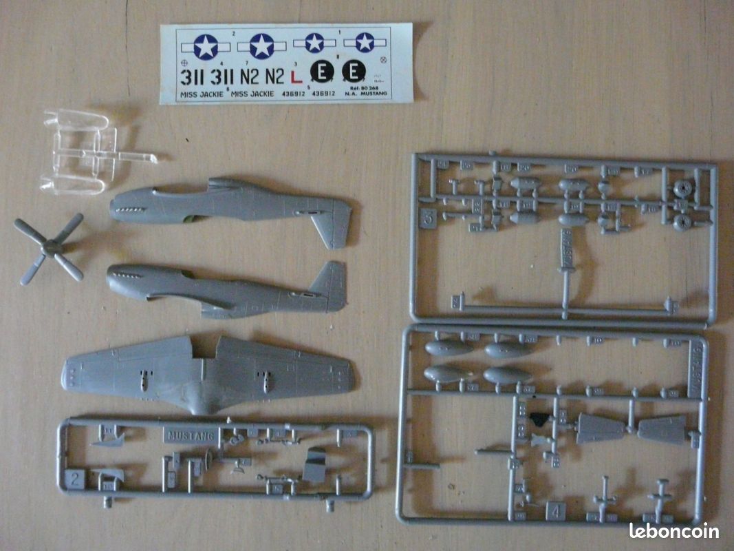 Maquette P-51 Mustang 1/72 en étain artisanale