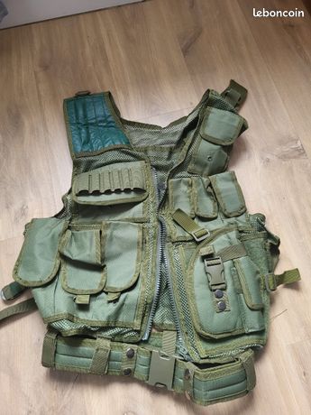 Gilet Tactique Bugle Boy Homme - Kaki - Taille L - Neuf Avec Étiquettes