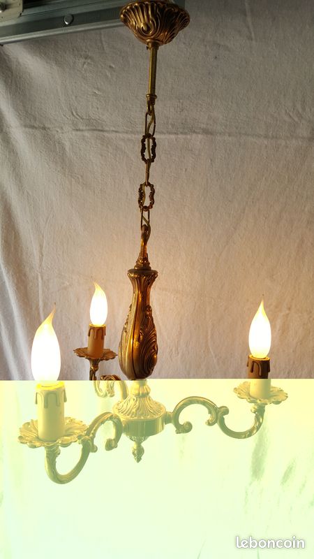 Lustre laiton 3 lampes à suspendre (image 2)
