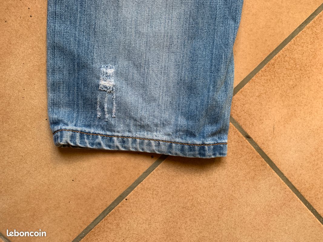 Justing jeans bleu Los Angeles W38 pré-déchiré avec empiècement de tissu (image 11)