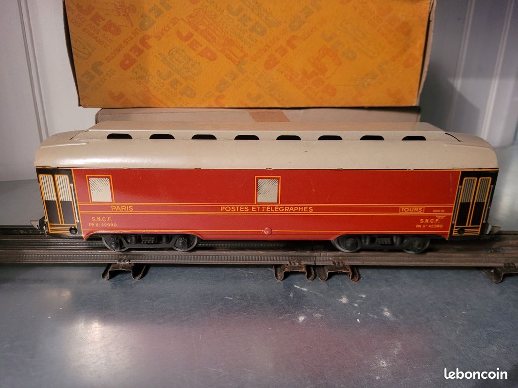 Ancien Train JEP – Panneau 4 Feux Rouges – Échelle 0 – Ampoule Fonctionnelle – Usure