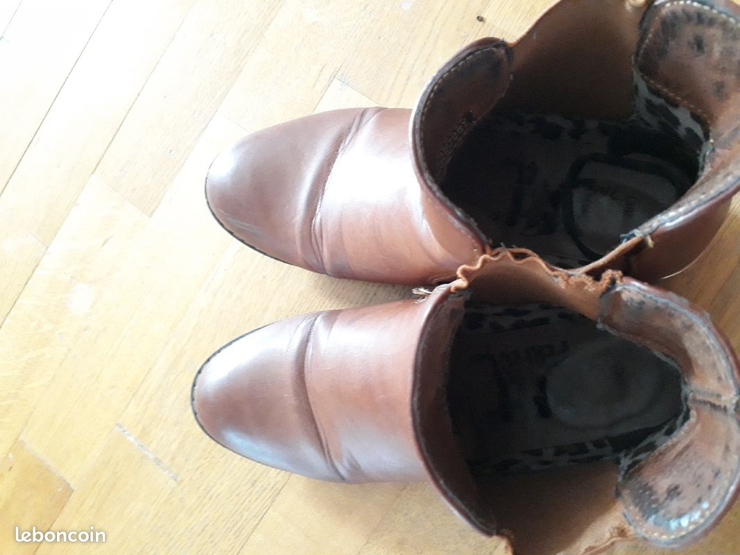 Bottine Xti cuir caramel taille 38 bas talon (image 3)
