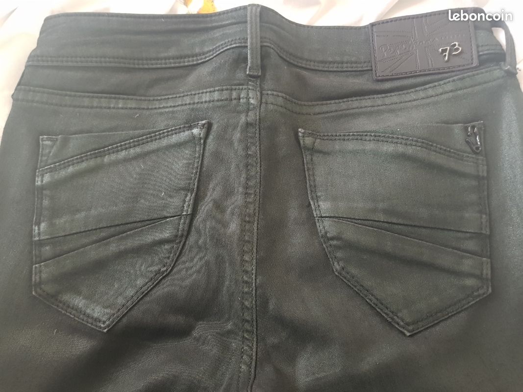 Pepe Jeans slim enduit huilé vert foncé W27 L30 (image 3)