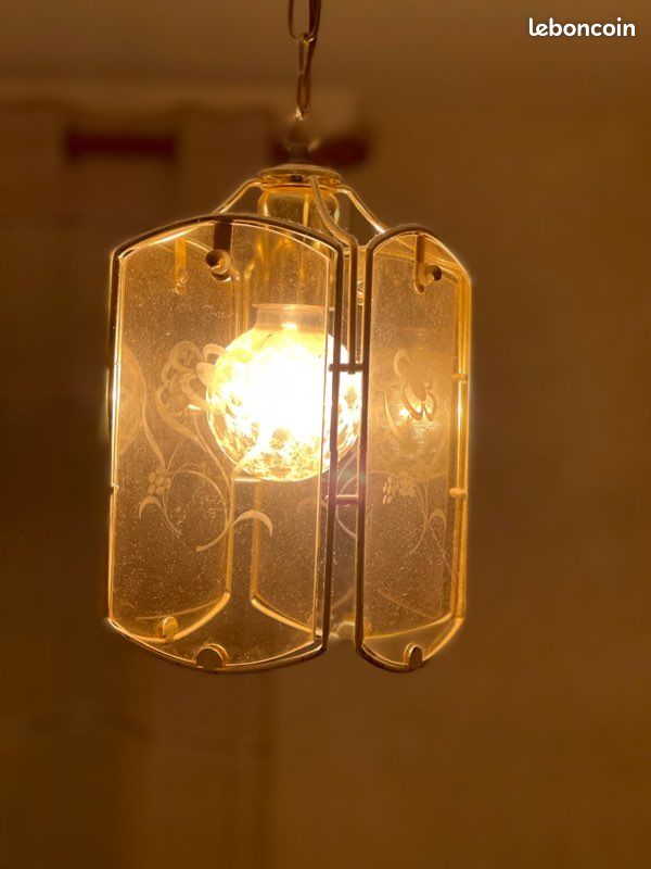 Lustre 4 côté en verres transparent (image 1)