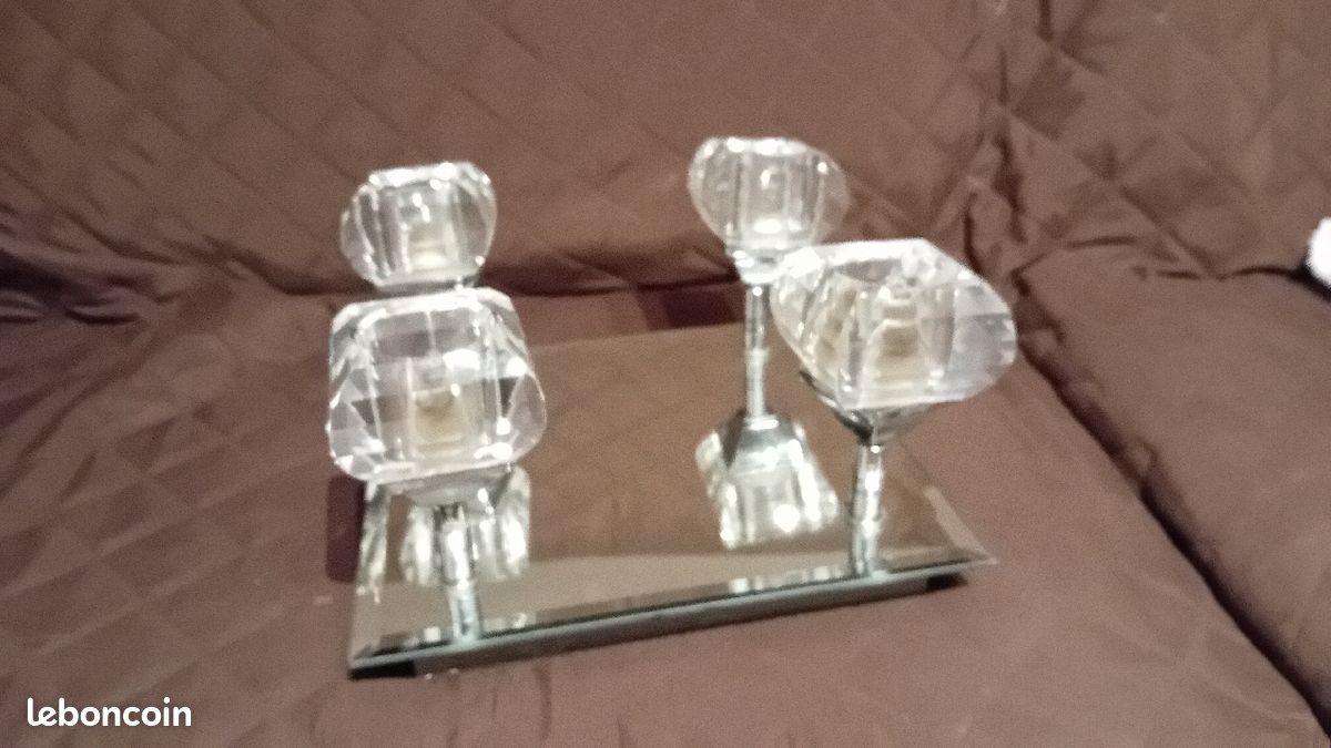 Lustre plafonnier 4 lumières cubes glaçons miroir (image 5)