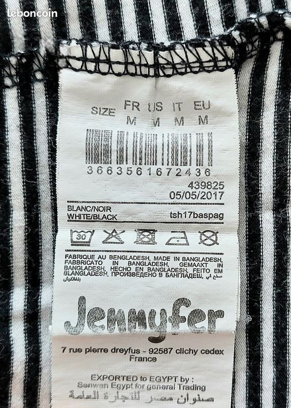 Haut Jennyfer Bleu - Taille M - Occasion Très Bon état - T-shirt Femme Regular Fit