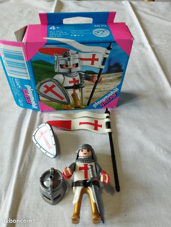 Playmobil Chevalier Roi Croisé Templier 4670 Crusader Chateau Custom Vintage • EUR 11,90