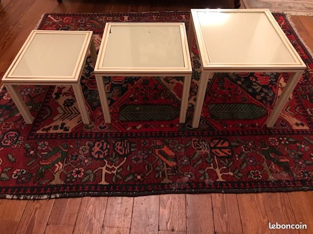 Tables gigognes vintages par Pierre Vandel 1970 (image 1)