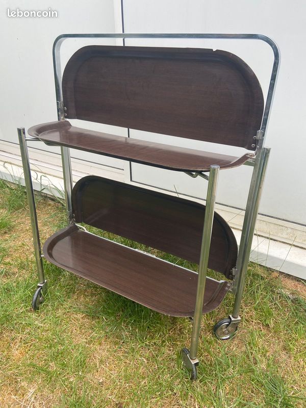 Desserte pliable à roulettes vintage (image 1)