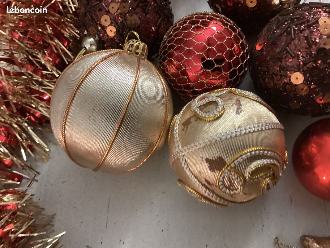Lot Boules De Noël Anciennes Vintage - Verre, Lot De Plusieurs