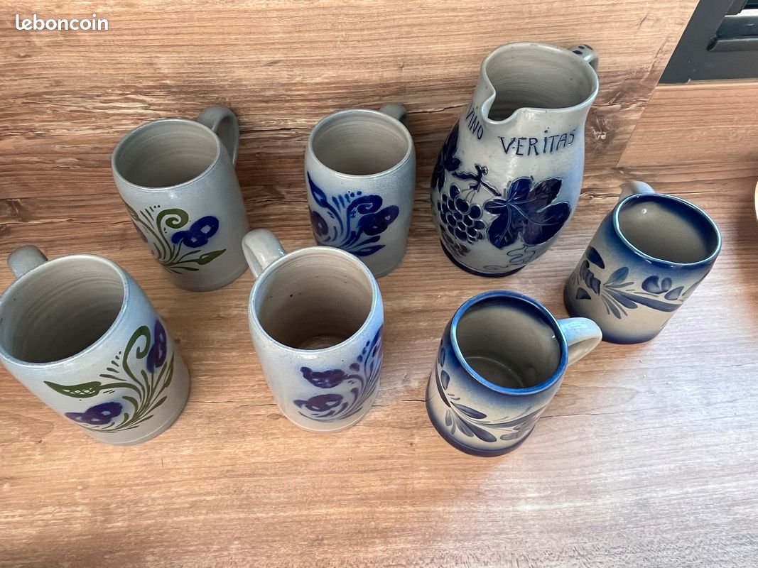 Service en grès d’Alsace carafe et chopes (image 5)