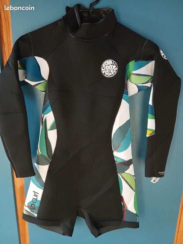 Combinaison Shortjohn Rip Curl Noir Taille L - 3/4mm - Portée 1 Seule Fois