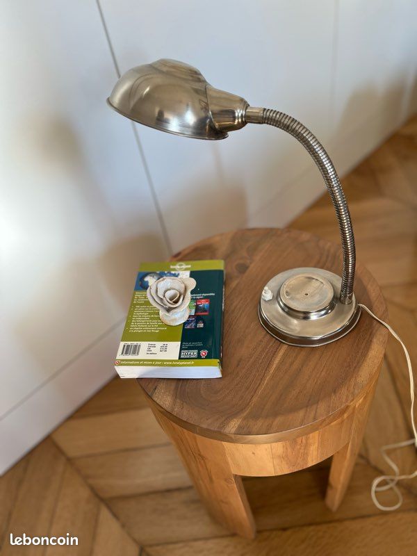 Lampe vintage 70 metal et marbre