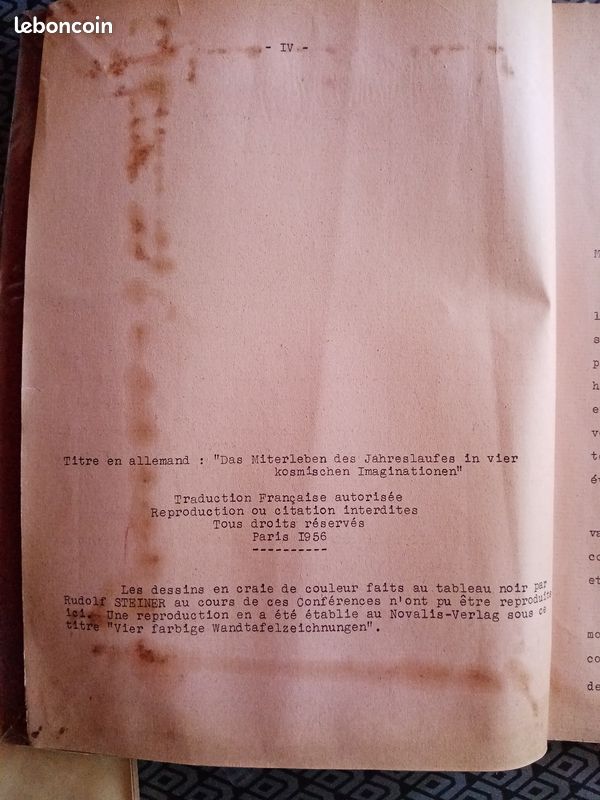 Rudolf steiner deux documents quatre imaginations cosmiques / le cours... (image 2)