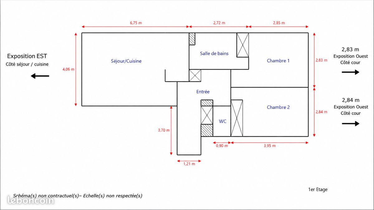 Appartement 3 pièces 61 m² · à Nantes · 61,1 m² · 200 000 €
