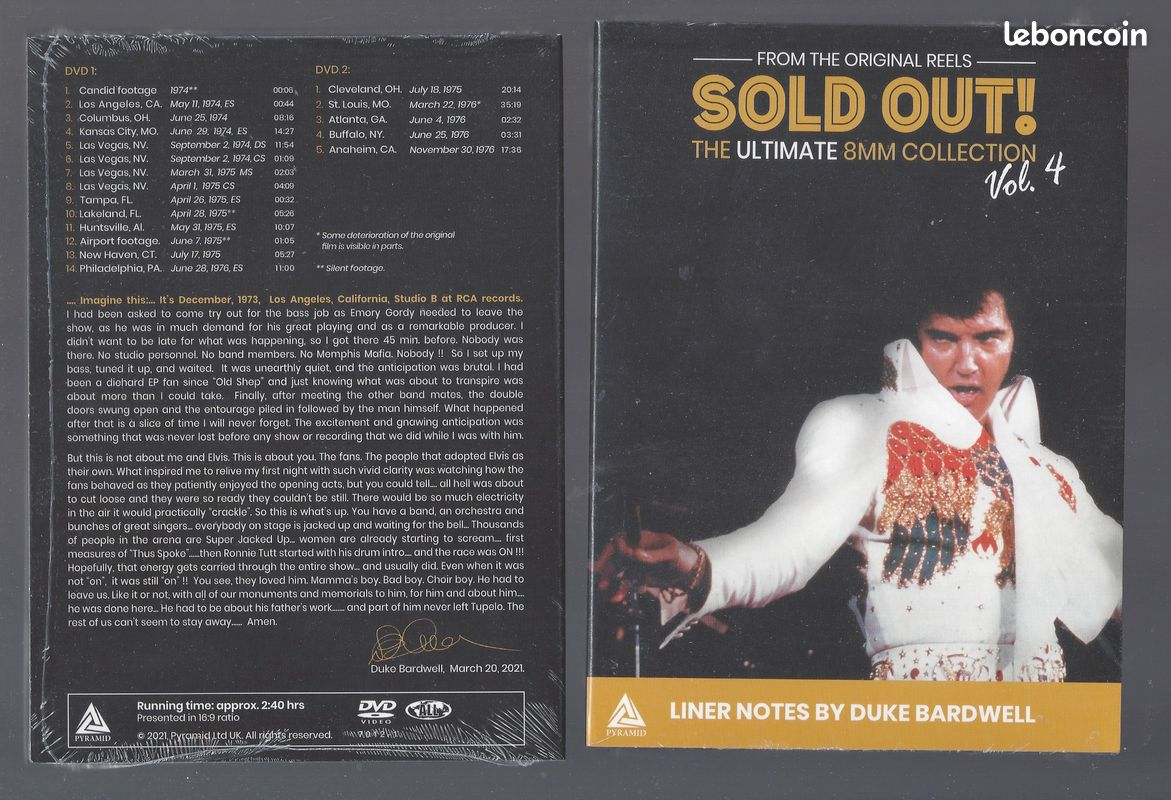 Elvis presley sold out vol 1 Newly Restored au vol 20 deluxe digipack 40 dvd discs originaux +45 heures de concerts avec son direct Label Pyramid Collection complète sous blister ultra méga rare (image 6)