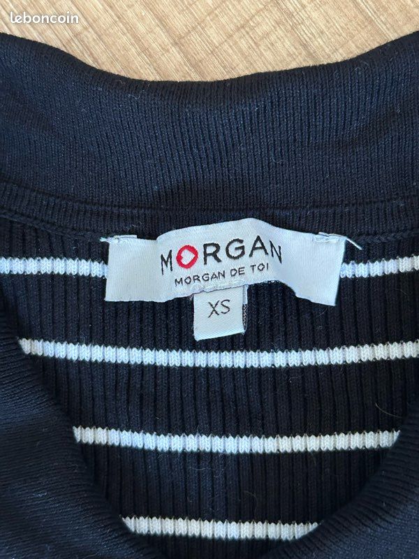Robe Pull Noire Sans Manches Morgan Taille XS - Neuve Sans étiquettes - Longueur Genou