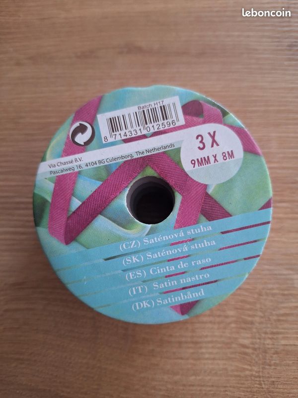 Lot de 3 rubans satin 9mm (image 2)