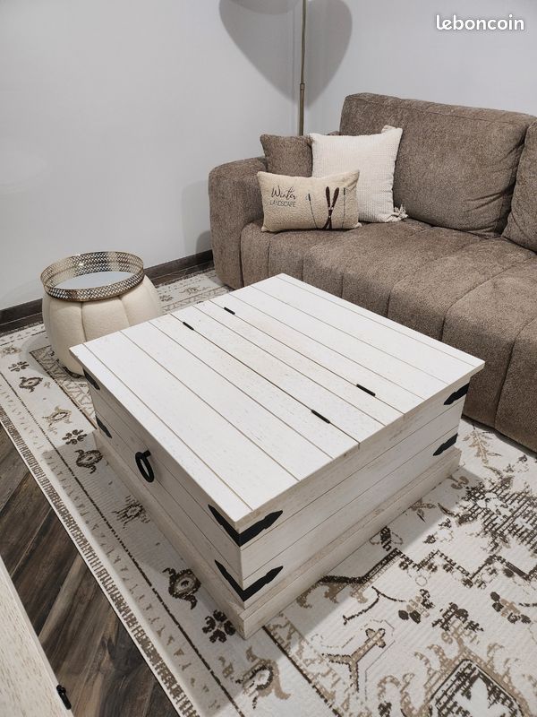 Table basse bois blanc (image 2)