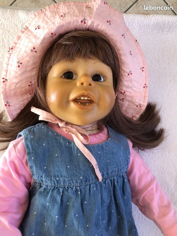 Künstlerpuppe Brigitte Leman Vinyl Puppe 63 cm. Top Zustand