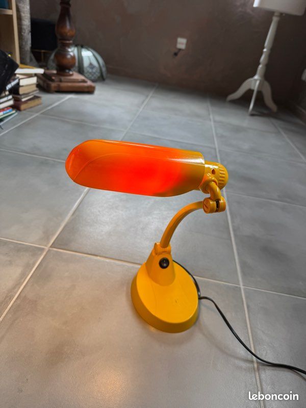 Lampe jaune moutarde années 70 vintage (image 2)