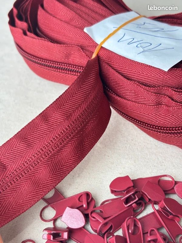 5 10 15 Pcs 7 Pouces Fermetures à Glissière En Nylon Bordeaux