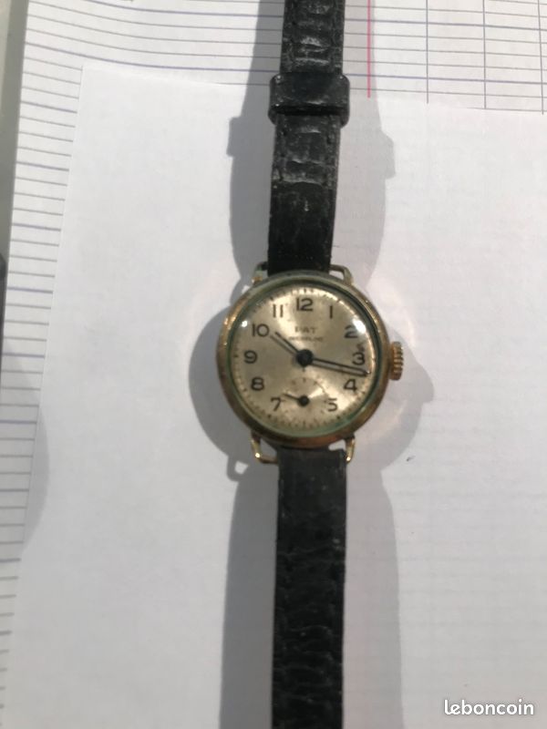 Montre Mécanique Vintage Année 30, Plaqué Or, 28mm, Ne Fonctionne Pas - Pièce De Collection
