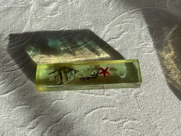 Lot De 10 Porte-couteaux Vintage En Résine Transparente - Inclusions Végétales Et Coquillages
