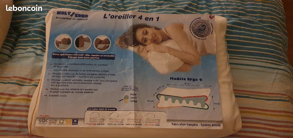 Coussin neuf mémoire de forme 4 fermeté au choix (image 1)
