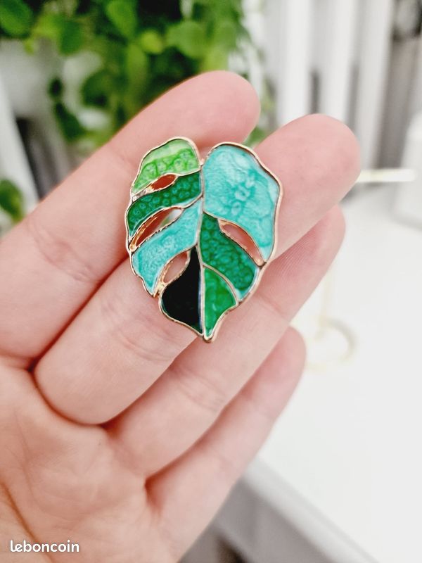 Boucles d'oreilles Feuille tropical (image 3)