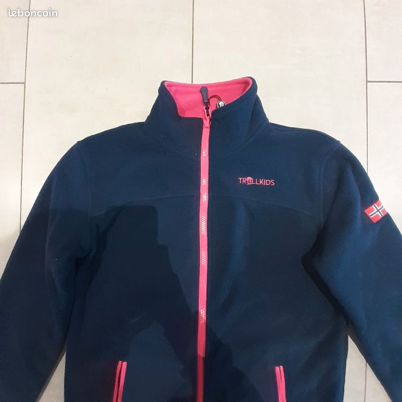 Veste Polaire Trollkids Oppdal XT Pour Fille - Chaude, Respirante - Avec Poches Et Logo Trolls