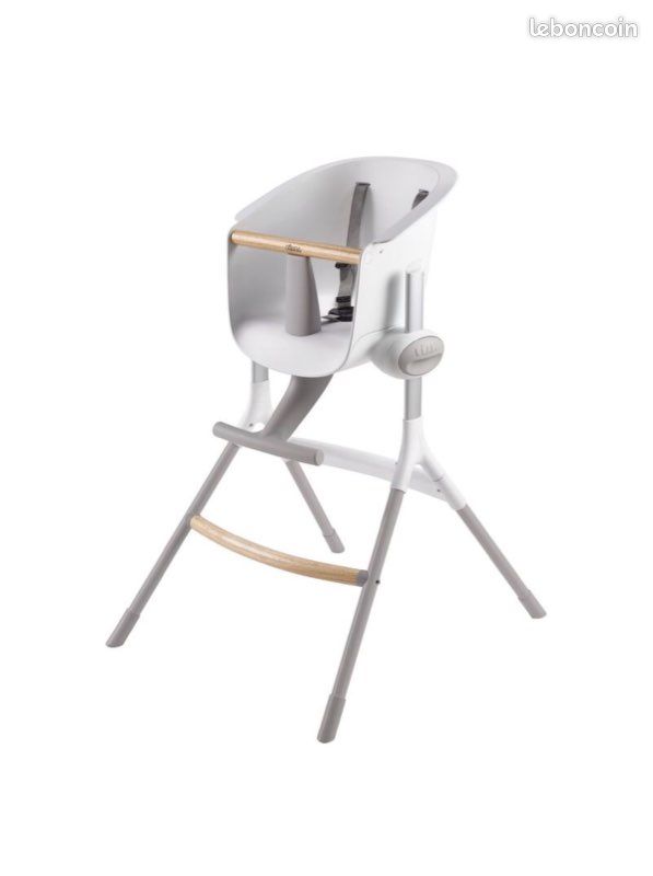 Chaise haute évolutive Béaba Up & Down® Blanc/Gris (image 1)