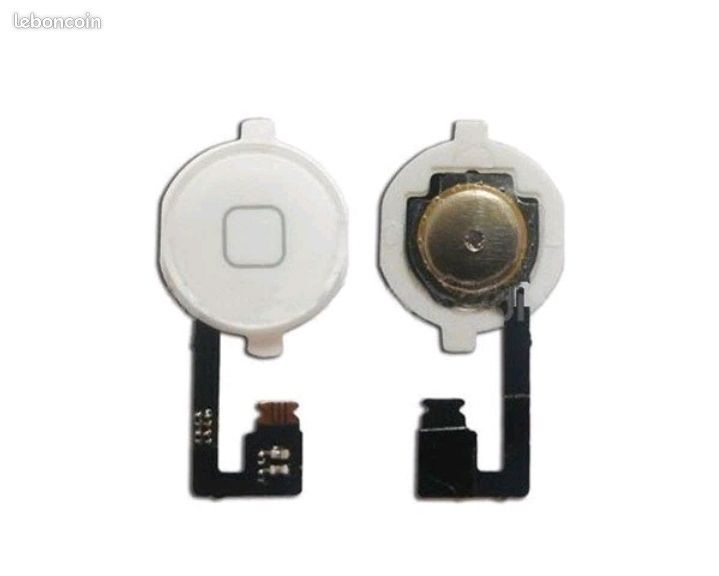Bouton Home IPhone 4 Blanc Avec Nappe Connecteur - Pièce De Rechange, Neuf Sous Sachet