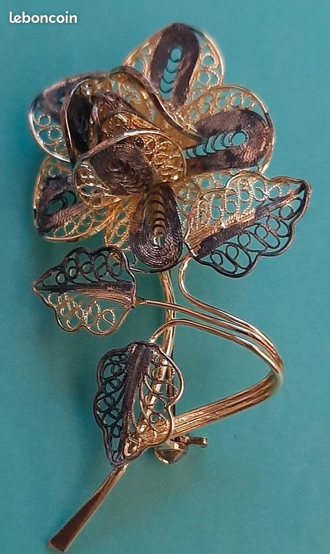 Broche Ancienne Filigrane Vintage - Occasion Bon état, Peut être Portée En Pendentif