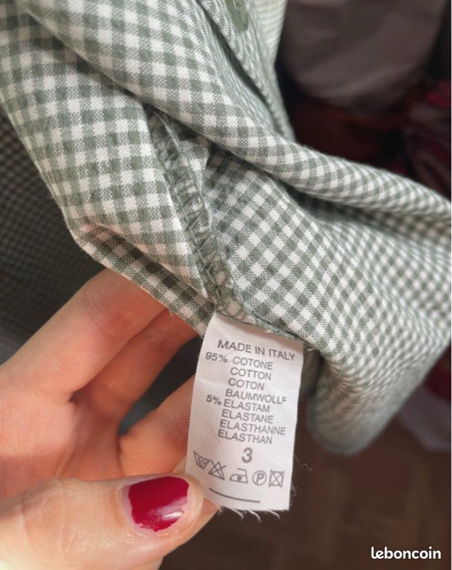 Chemise vichy verte taille 3 (image 2)