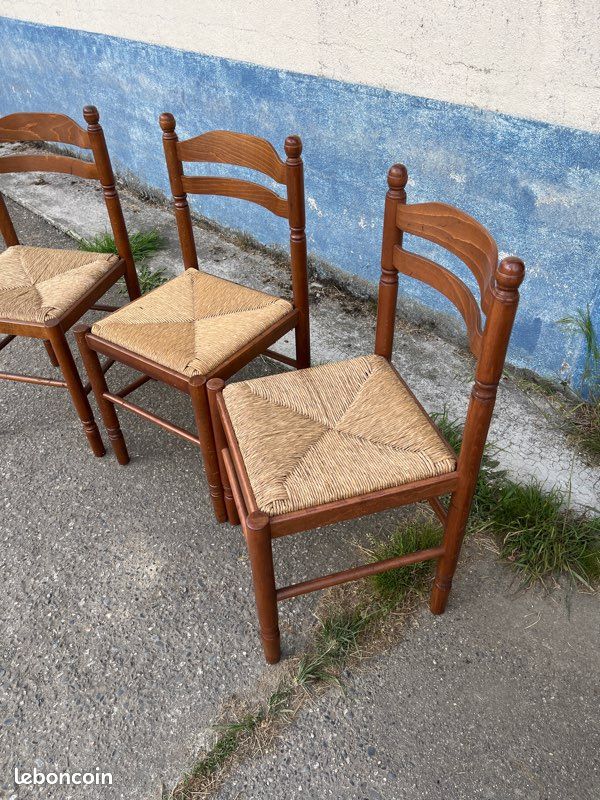 Lot de 4 chaises en bois vintage (image 4)