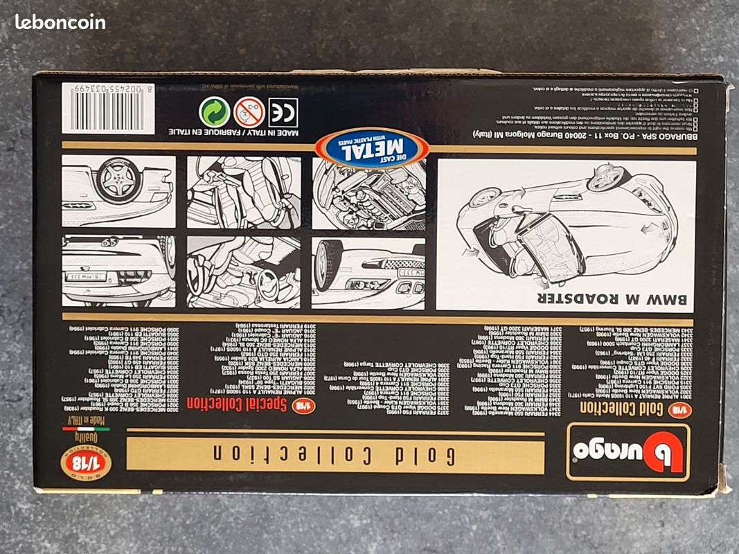 Maquette Bburago metal kit 1/18 - BMW M Roadster 1996 - rare, non déballé - Modélisme