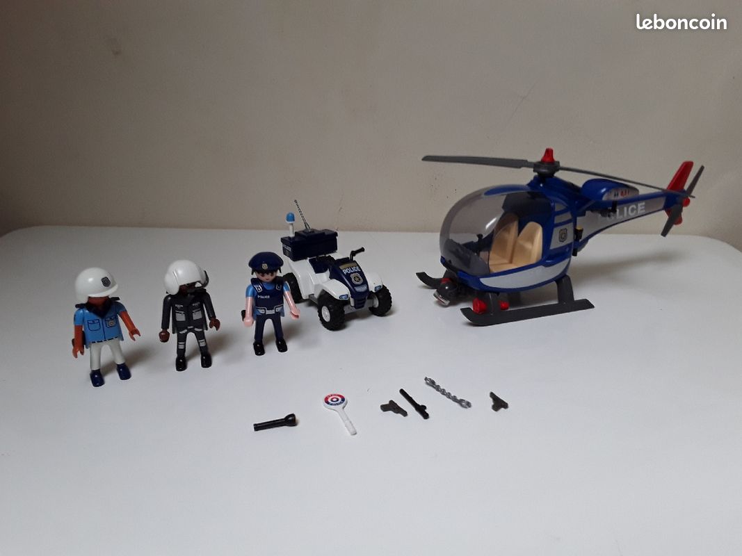 Hélicoptère et quad police Playmobil (image 1)