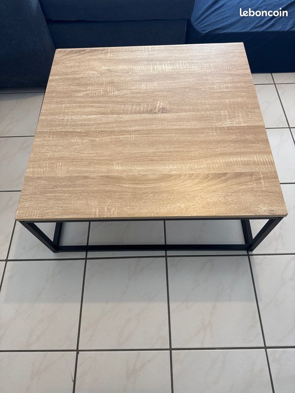 Table, basse, bois et noir (image 1)