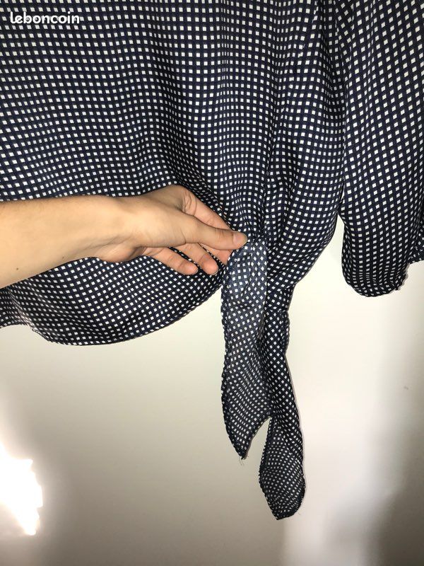 Blouse bleu/blanc mango (image 4)