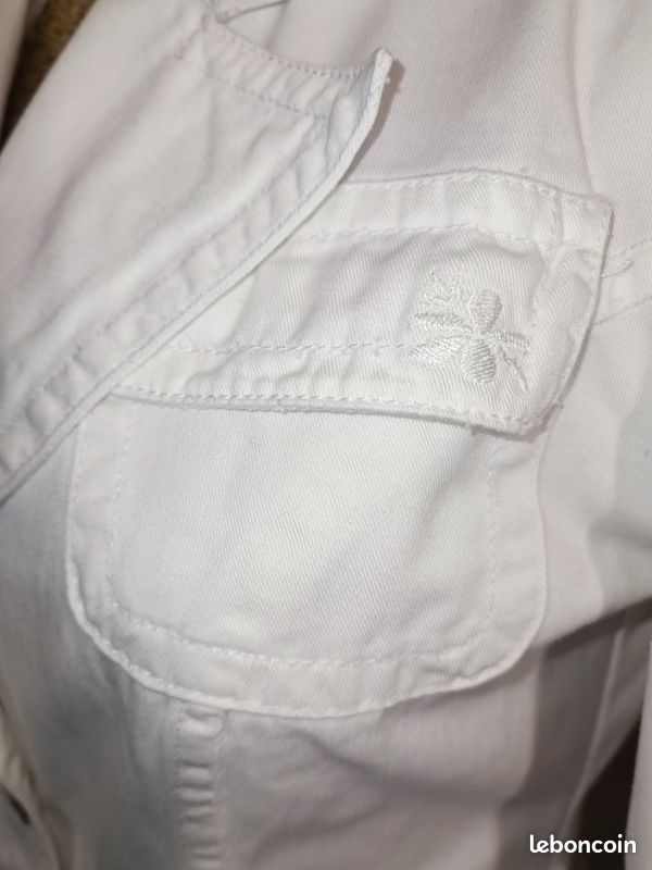 Veste blanche en jean femme T36 Neuve DUF77 (image 2)