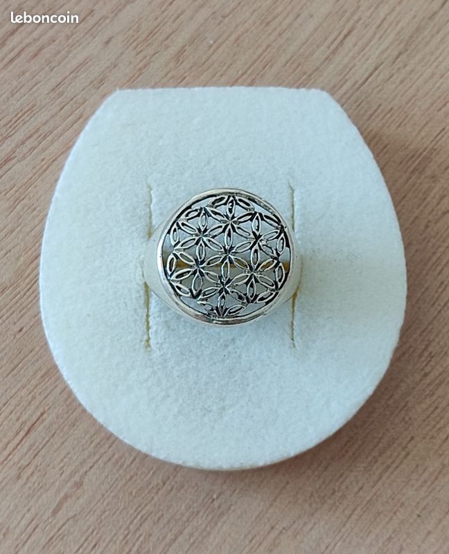 Bague Fleur De Vie Argent 925 Bague Fleur De Vie Réglable L'Arène