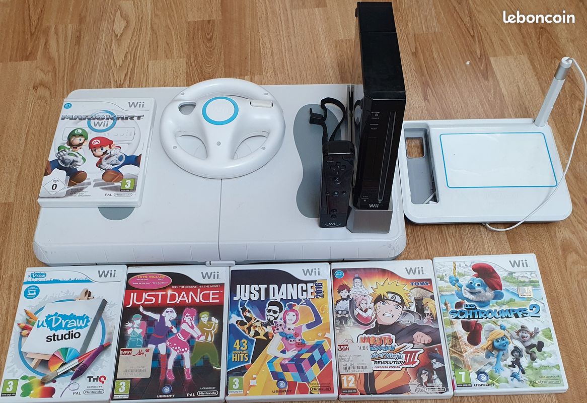 Wii Nintendo 1 manette+6 jeux+ uDraw Game Tablet+Just Dance Board (image 1)
