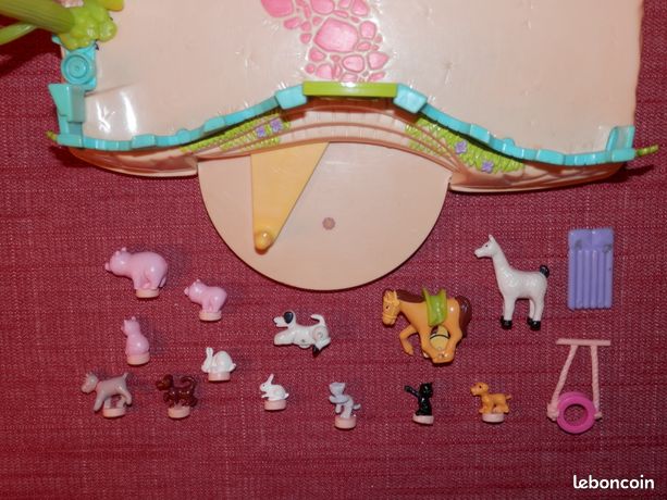 Polly Pocket Petland 2000 - Maison Des Animaux Avec Figurine Et 11 Animaux