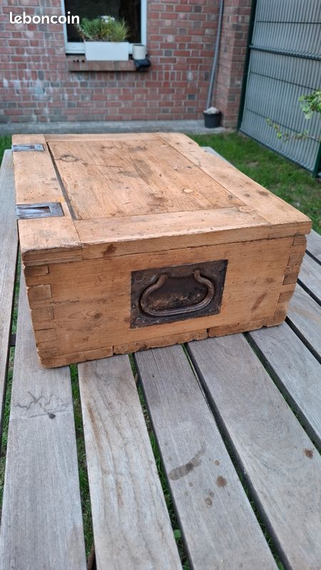 Rare caisse militaire allemande années 40/50 en bois massif et métal (image 12)