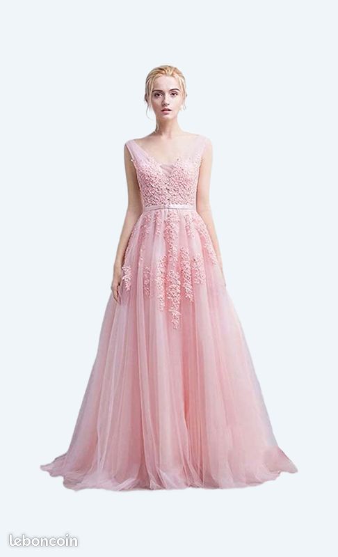 Robe de demoiselle d'honneur rose poudrée (image 1)