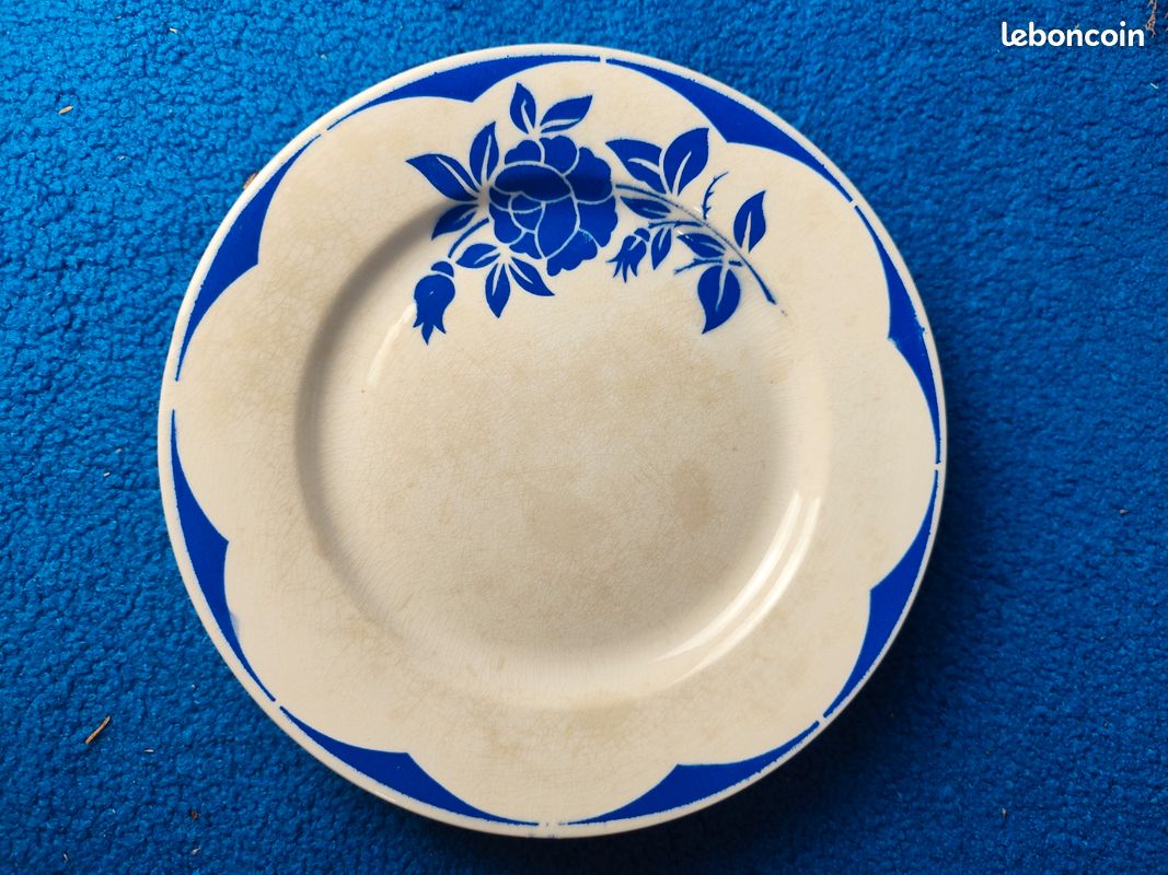 Lot de 6 assiettes Sarreguemines Corsica – faïence vintage bleu – années 50/60 (image 6)