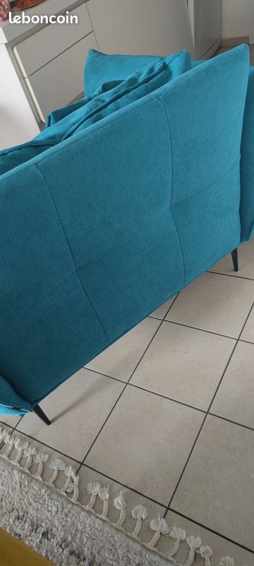 Vends canapé 1,5 places bleu pétrole (image 3)